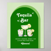 Limegroene Citrus Retro Tequilabar Poster (Voorkant)