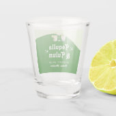 Limegroene Citrus Tequila & Tulum vrijgezellenfees Shot Glas (Achterkant)