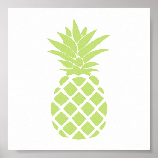 Limegroene decoratieve ananasvorm poster (Voorkant)