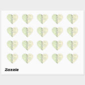 Limegroene en gele lente bloem bruiloft hart sticker (Vel)