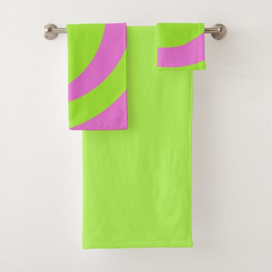 Limegroene en roze abstracte handdoekenset bad handdoek (Insitu)