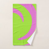 Limegroene en roze abstracte handdoekenset bad handdoek (Handdoek)