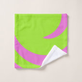 Limegroene en roze abstracte handdoekenset bad handdoek (Wasdoekje)