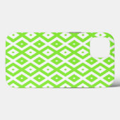 Limegroene en witte diamant patroon Case-Mate iPh iPhone Case (Achterkant (horizontaal))