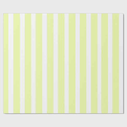 Limegroene en witte verticaal gestreepte inpakpapi cadeaupapier (Vlak)