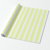 Limegroene en witte verticaal gestreepte inpakpapi cadeaupapier (Uitgerold)
