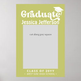 Limegroene fancy foto booth kader voor diploma-uit poster
