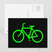 Limegroene fiets briefkaart (Voorkant / Achterkant)
