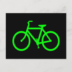 Limegroene fiets briefkaart