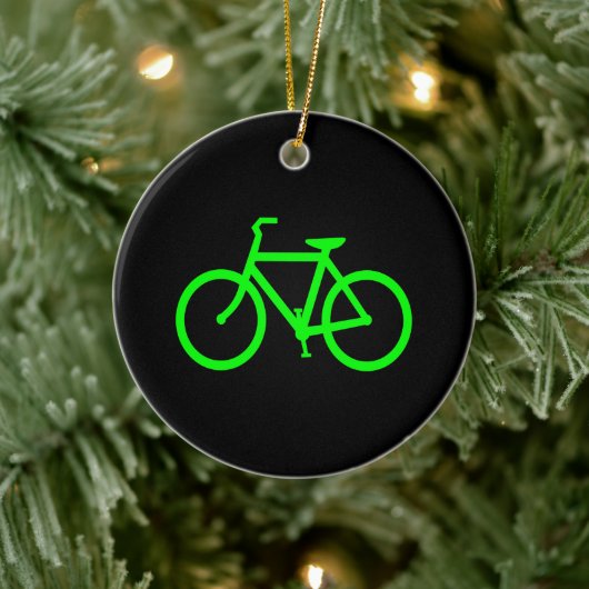 Limegroene fiets keramisch ornament (Boom)