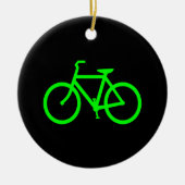 Limegroene fiets keramisch ornament (Voorkant)
