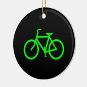 Limegroene fiets keramisch ornament (Links)