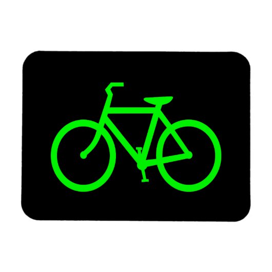 Limegroene fiets magneet (Horizontaal)