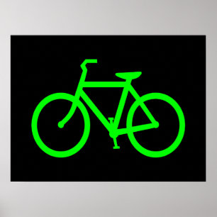 Limegroene fiets poster