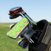 Limegroene Flamingo Golf Headcover (Insitu)