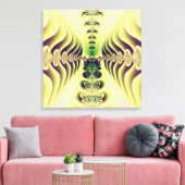 Limegroene Fractale Symmetrie Abstracte Kunst Canvas Afdruk (Insitu (Woonkamer))