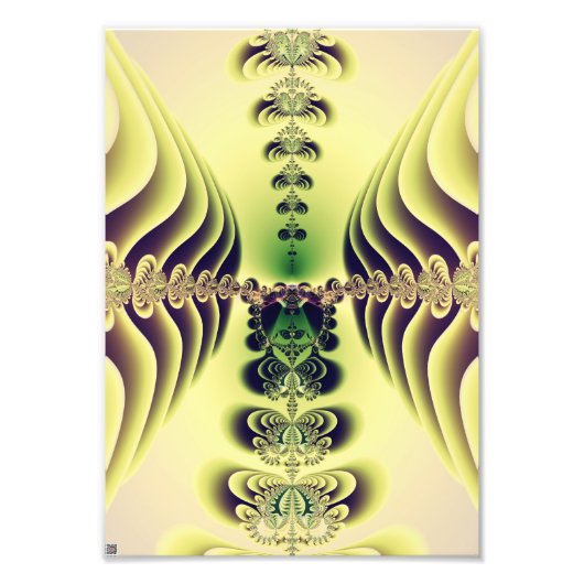Limegroene Fractale Symmetrie Abstracte Kunst Foto Afdruk (Voorkant)