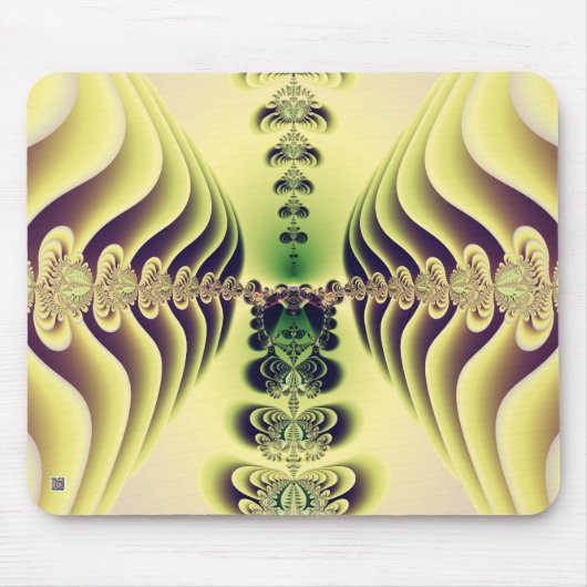 Limegroene Fractale Symmetrie Abstracte Kunst Muismat (Voorkant)