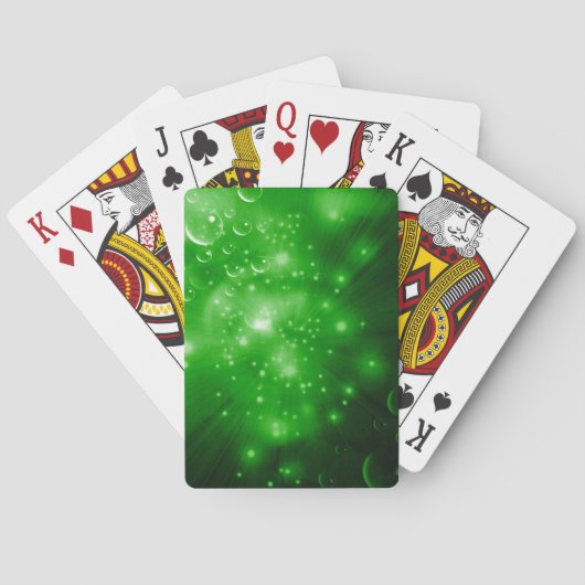 Limegroene Galaxy Uitbarsting Speelkaarten (Achterkant)
