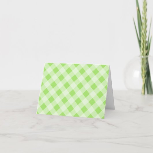 Limegroene Gingham Dankjewelkaart Bedankkaart (Voorkant)