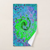 Limegroene Groovy Abstracte Retro Vloeibare Draaik Bad Handdoek (Handdoek)