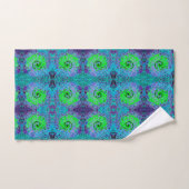 Limegroene Groovy Abstracte Retro Vloeibare Draaik Bad Handdoek (Handdoek)
