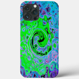 Limegroene Groovy Abstracte Retro Vloeibare Draaik Case-Mate iPhone Case