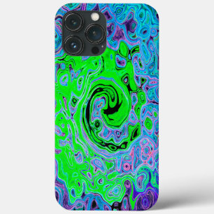 Limegroene Groovy Abstracte Retro Vloeibare Draaik Case-Mate iPhone Case