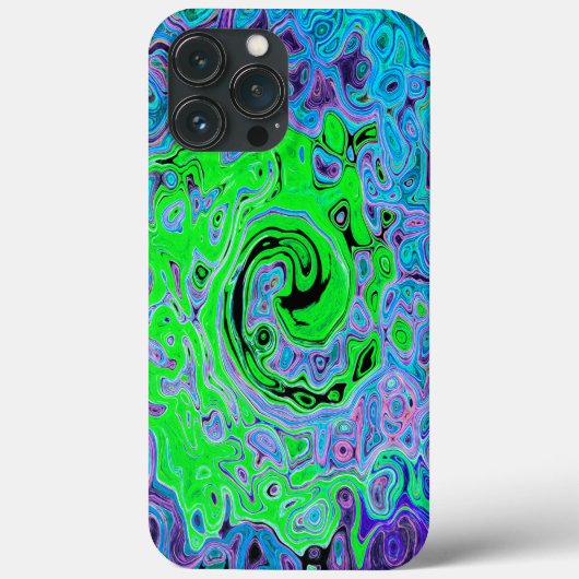 Limegroene Groovy Abstracte Retro Vloeibare Draaik Case-Mate iPhone Case (Achterkant)
