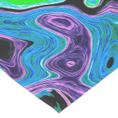 Limegroene Groovy Abstracte Retro Vloeibare Draaik Medium Tafelloper (Hoek)