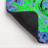 Limegroene Groovy Abstracte Retro Vloeibare Draaik Muismat (Hoek)