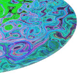 Limegroene Groovy Abstracte Retro Vloeibare Draaik Snijplank (Hoek)