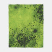 Limegroene Grunge met Zwarte Accenten Fleece Deken (Voorkant)