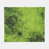 Limegroene Grunge met Zwarte Accenten Fleece Deken (Voorkant (Horizontaal))