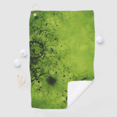 Limegroene grunge met zwarte accenten golfhanddoek (Insitu)