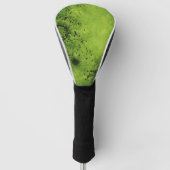 Limegroene Grunge met Zwarte Accenten Golfheadcover (Voorkant)
