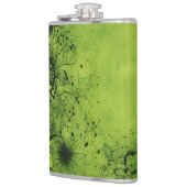 Limegroene grunge met zwarte accenten heupfles (Links)