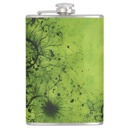 Limegroene grunge met zwarte accenten heupfles