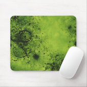 Limegroene grunge met zwarte accenten muismat (Met muis)