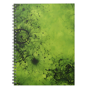 Limegroene grunge met zwarte accenten notitieboek