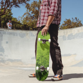 Limegroene Grunge met Zwarte Accenten Persoonlijk Skateboard