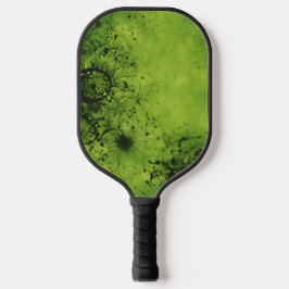 Limegroene grunge met zwarte accenten pickleball paddle