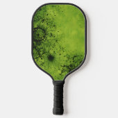 Limegroene grunge met zwarte accenten pickleball paddle (Achterkant)