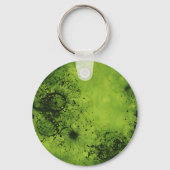 Limegroene grunge met zwarte accenten sleutelhanger (Voorkant)