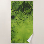Limegroene Grunge met Zwarte Accenten Strandlaken (Voorkant)