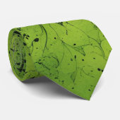 Limegroene grunge met zwarte accenten stropdas (Opgerold)