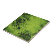 Limegroene grunge met zwarte accenten tegeltje (Zijkant)