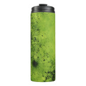 Limegroene grunge met zwarte accenten thermosbeker (Voorkant)