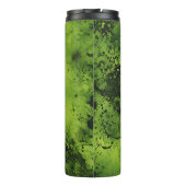 Limegroene grunge met zwarte accenten thermosbeker (Achterkant)