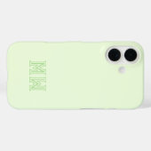 Limegroene Initiaal Monogram Eenvoudig Minimaal  Case-Mate iPhone Case (Achterkant (horizontaal))